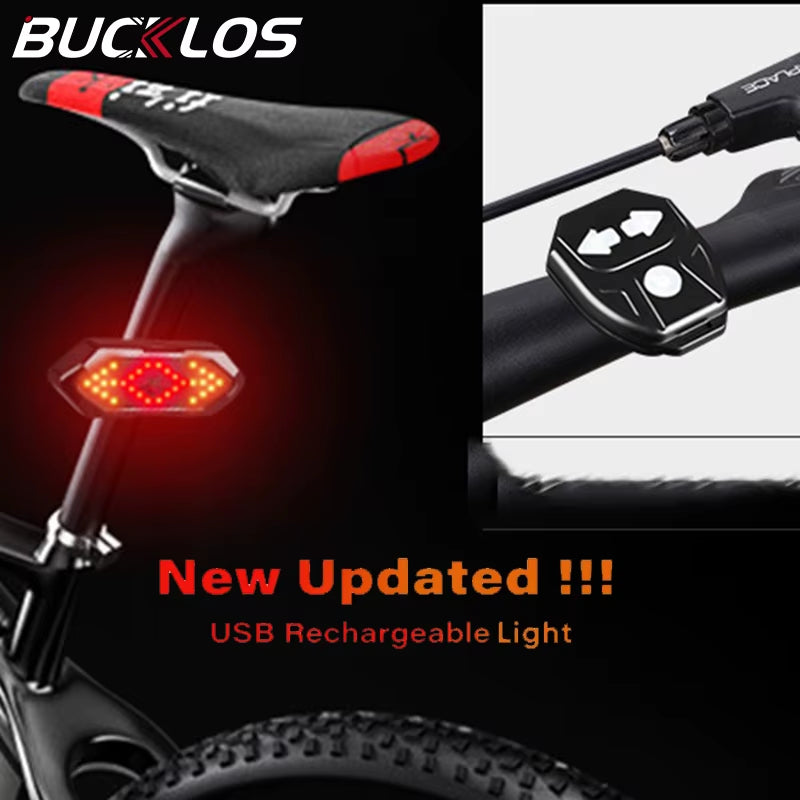 Bicycle Turn Signal Rear Light Remote USB Rechargeable Bright Taillight Fit on Any Bike Wireless Safety Lamp Cycling Accessories