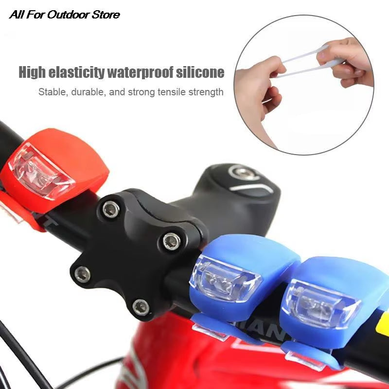 Bike Light Silicone Bicycle Light Front Lamp Bike Lantern Waterproof Bicycle LED Flashlight Lantern Tail Light for Dropshipping