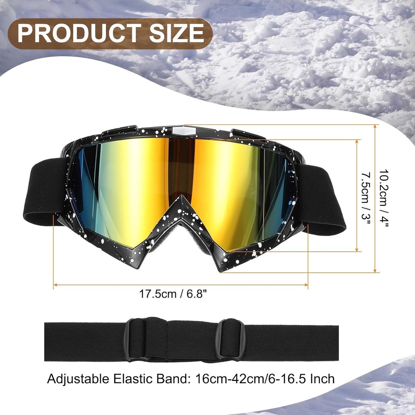 Dirt Bike Goggles Motorcycle Goggles ATV Goggles Ski Goggles Windproof for Mountaineering Sky Diving Ski Riding