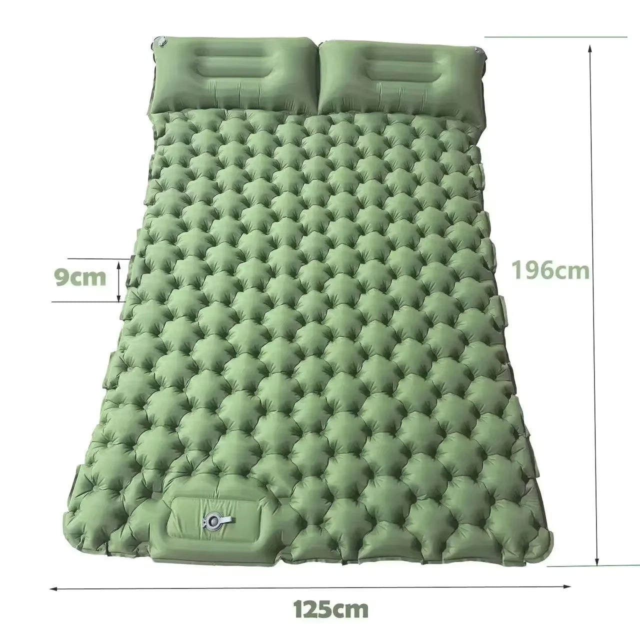 Double Sleeping Pad for Camping Self-Inflating Mat Sleeping Mattress with Pillow for Hiking Outdoor 2 Persons Travel Bed Air Mat