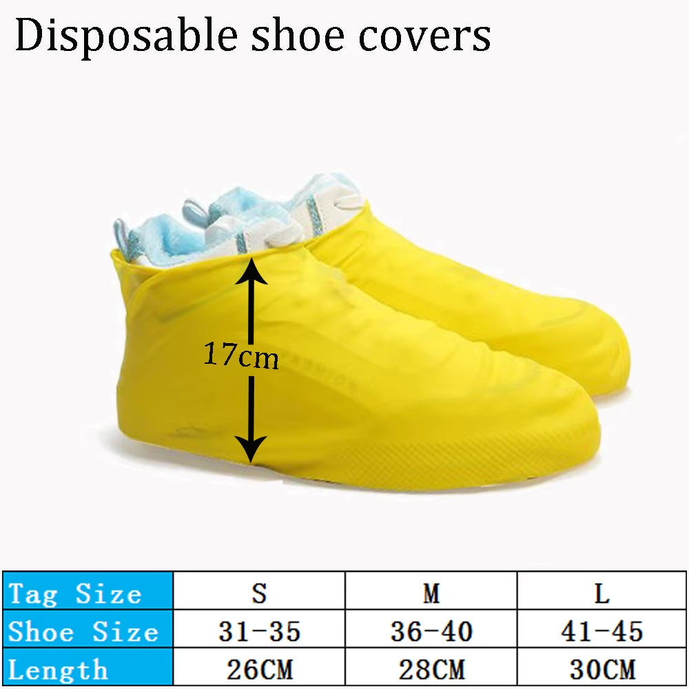 1Pair Reusable Waterproof Rain Shoes Covers Silicone Outdoor Rain Boot Overshoes Walking Shoes Accessories Reusable Shoe Cover