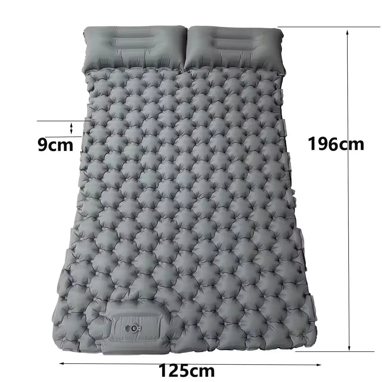 Double Sleeping Pad for Camping Self-Inflating Mat Sleeping Mattress with Pillow for Hiking Outdoor 2 Persons Travel Bed Air Mat