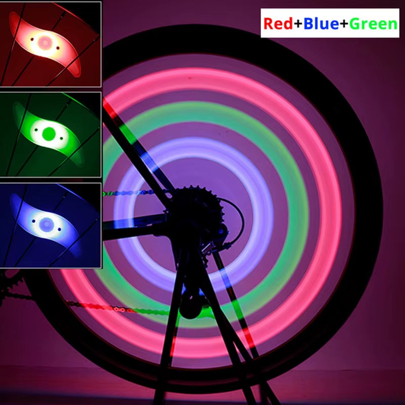 Bike Wheel Spoke Light Tire Lights 3 Mode LED Waterproof Bike Safety Warning Easy to Install Bicycle Accessories with Battery