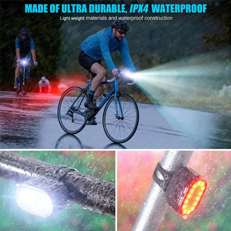 Bike Lights Front and Rear Bicycle Lighting Cycling USB Rechargeable Flashlight for Bicycle Light Set Mountain Bike Back Lantern