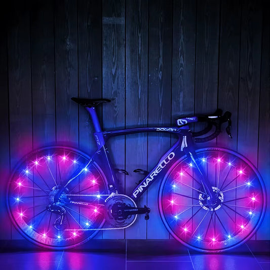 NEW Colorful Rainproof LED Bicycle Wheel Lights Front and Rear Spoke Lights Cycling Decoration Tire Strip Light Accessories