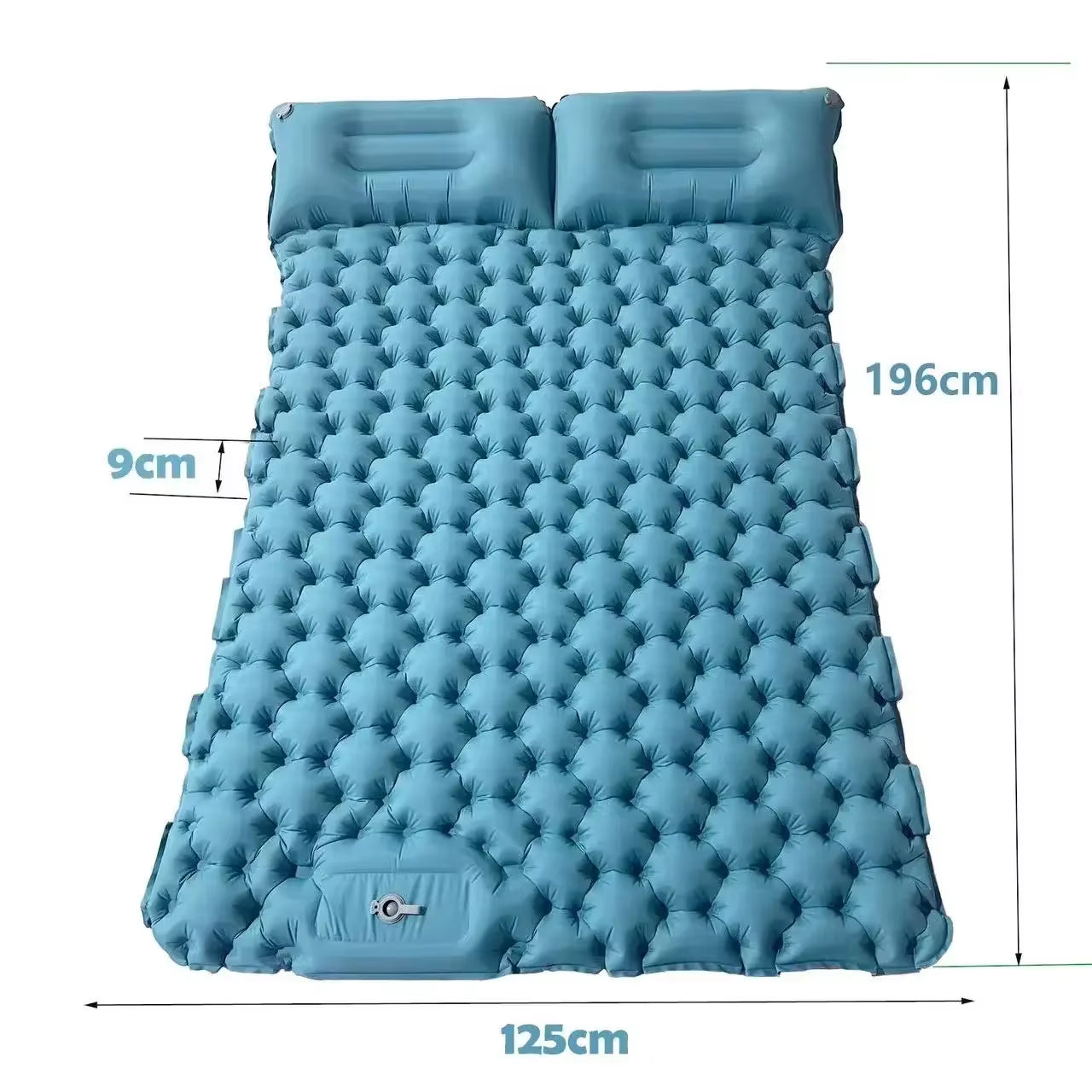 Double Sleeping Pad for Camping Self-Inflating Mat Sleeping Mattress with Pillow for Hiking Outdoor 2 Persons Travel Bed Air Mat