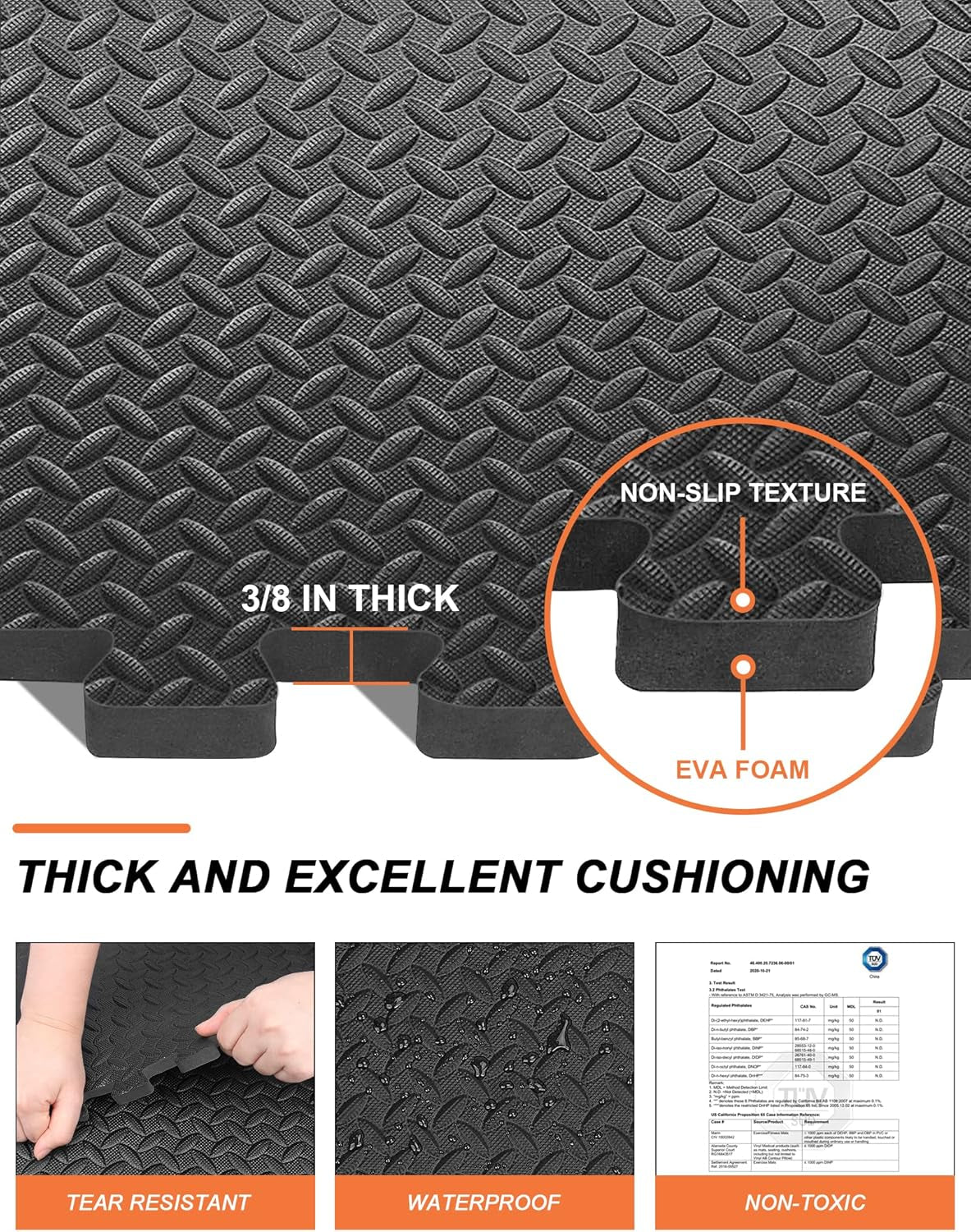 12/24/48 Tiles Gym Flooring Gym Mats Exercise Mat for Floor Workout Mat Foam Floor Tiles for Home Gym Equipment Garage