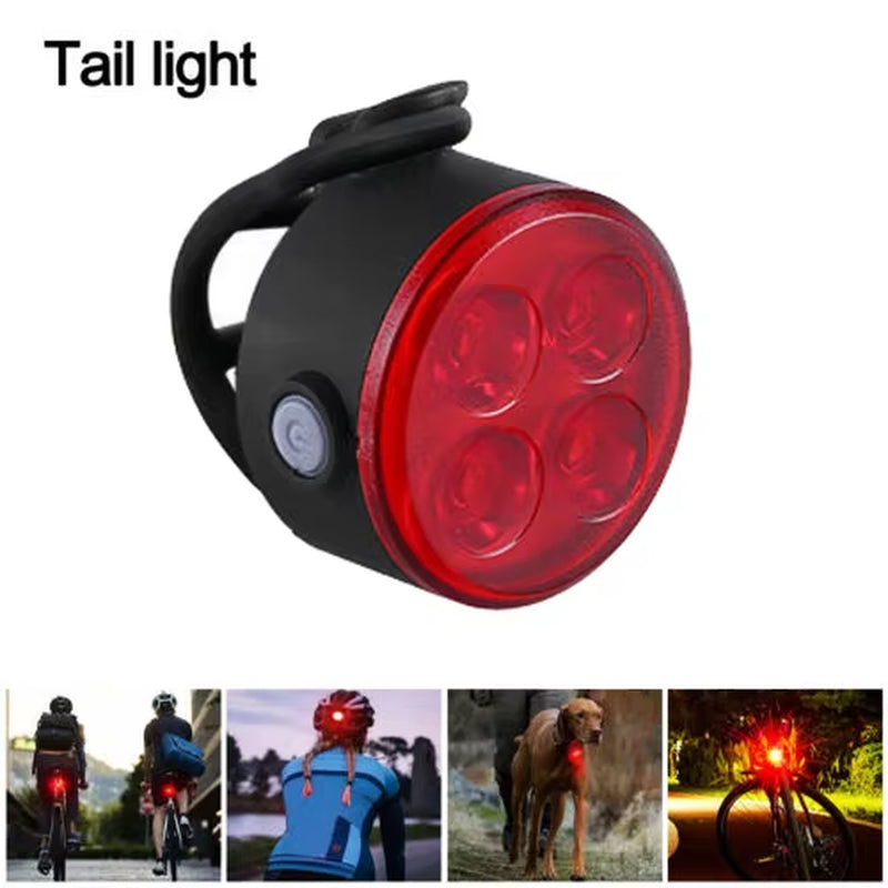 Bike Lights Front and Rear Bicycle Lighting Cycling USB Rechargeable Flashlight for Bicycle Light Set Mountain Bike Back Lantern