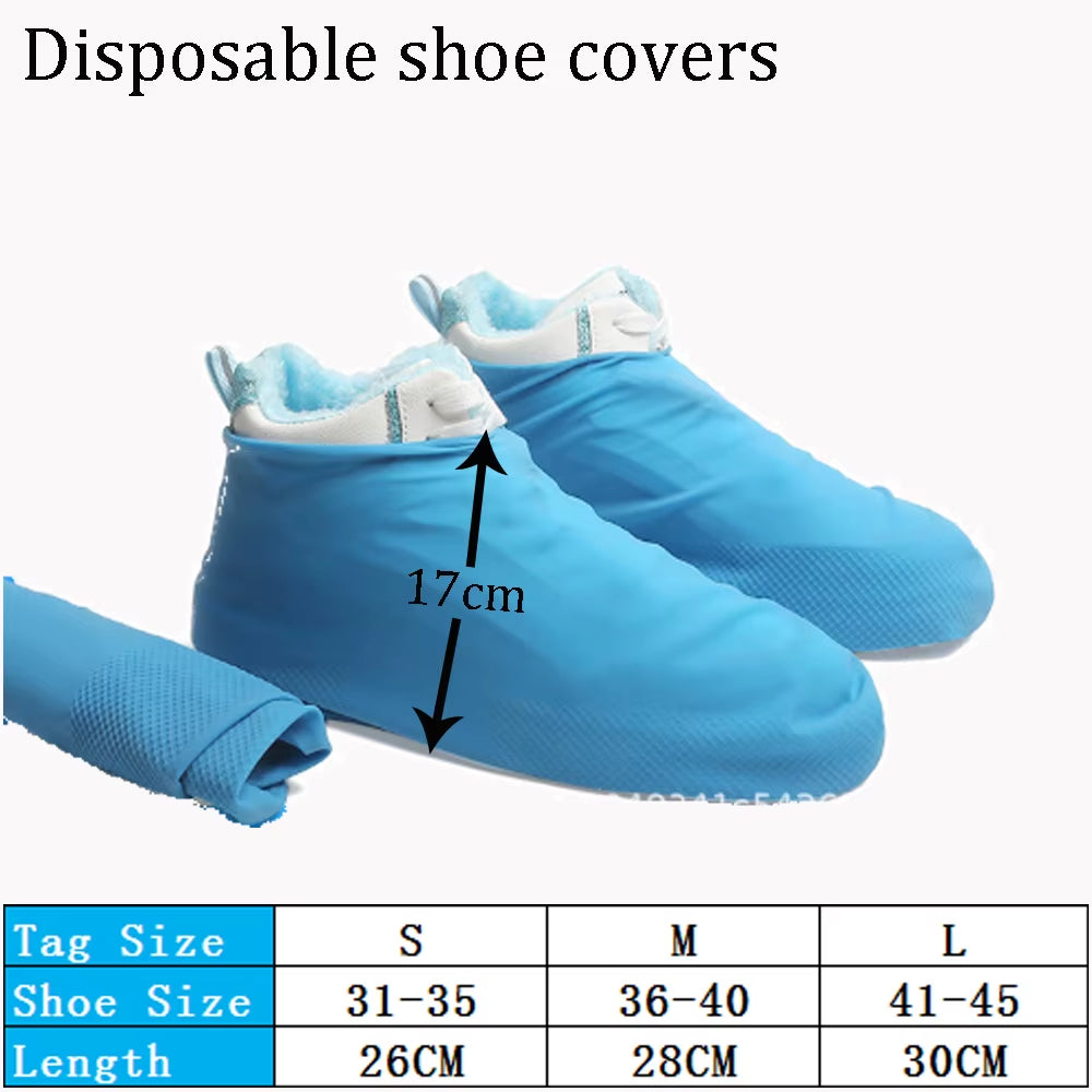 1Pair Reusable Waterproof Rain Shoes Covers Silicone Outdoor Rain Boot Overshoes Walking Shoes Accessories Reusable Shoe Cover