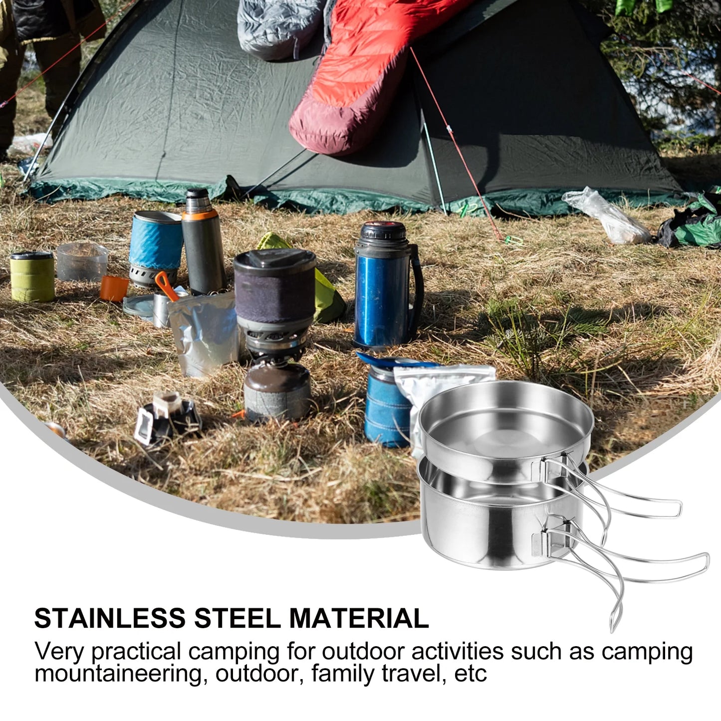 8 Pcs Camping Cookware Kit Backpacking Cooking Set Outdoor Cook Equipment Parts