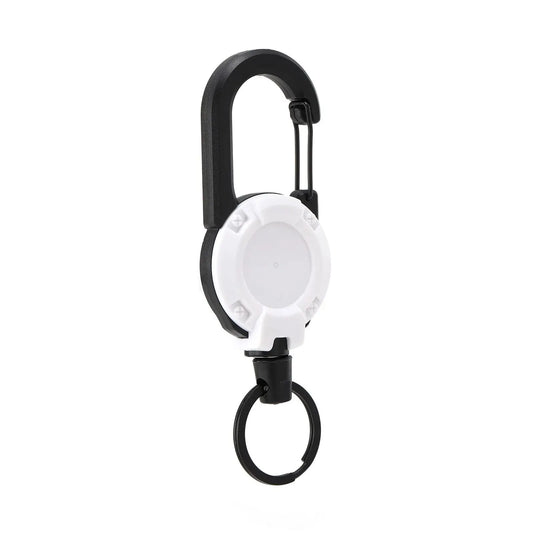 Retractable Heavy Duty Pull Reel Carabiner Key Chains Strong Steel Wire Rope Buckle Spring Key Ring Outdoor Sporty Keychain Tool