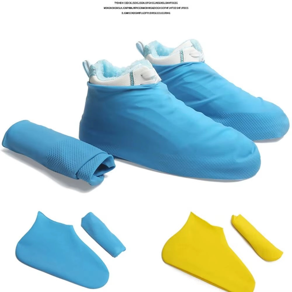 1Pair Reusable Waterproof Rain Shoes Covers Silicone Outdoor Rain Boot Overshoes Walking Shoes Accessories Reusable Shoe Cover