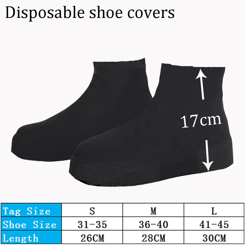 1Pair Reusable Waterproof Rain Shoes Covers Silicone Outdoor Rain Boot Overshoes Walking Shoes Accessories Reusable Shoe Cover