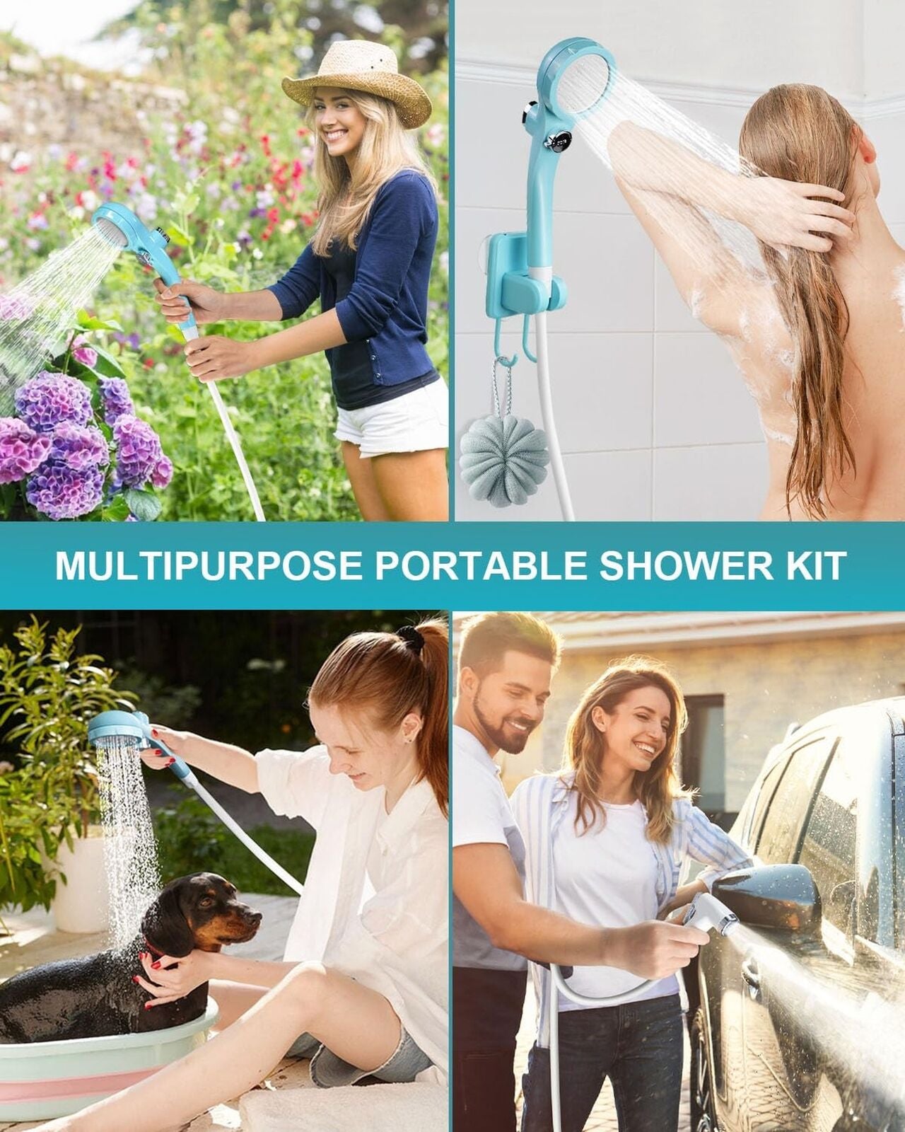 Autopkio Portable Camping Shower - Upgraded Outdoor Camp Shower with Pressuri...